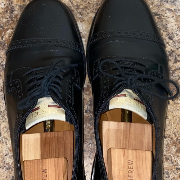Gucci Black Brogue Lesther Lace up Men Flats size 9 - Picture 8 of 12